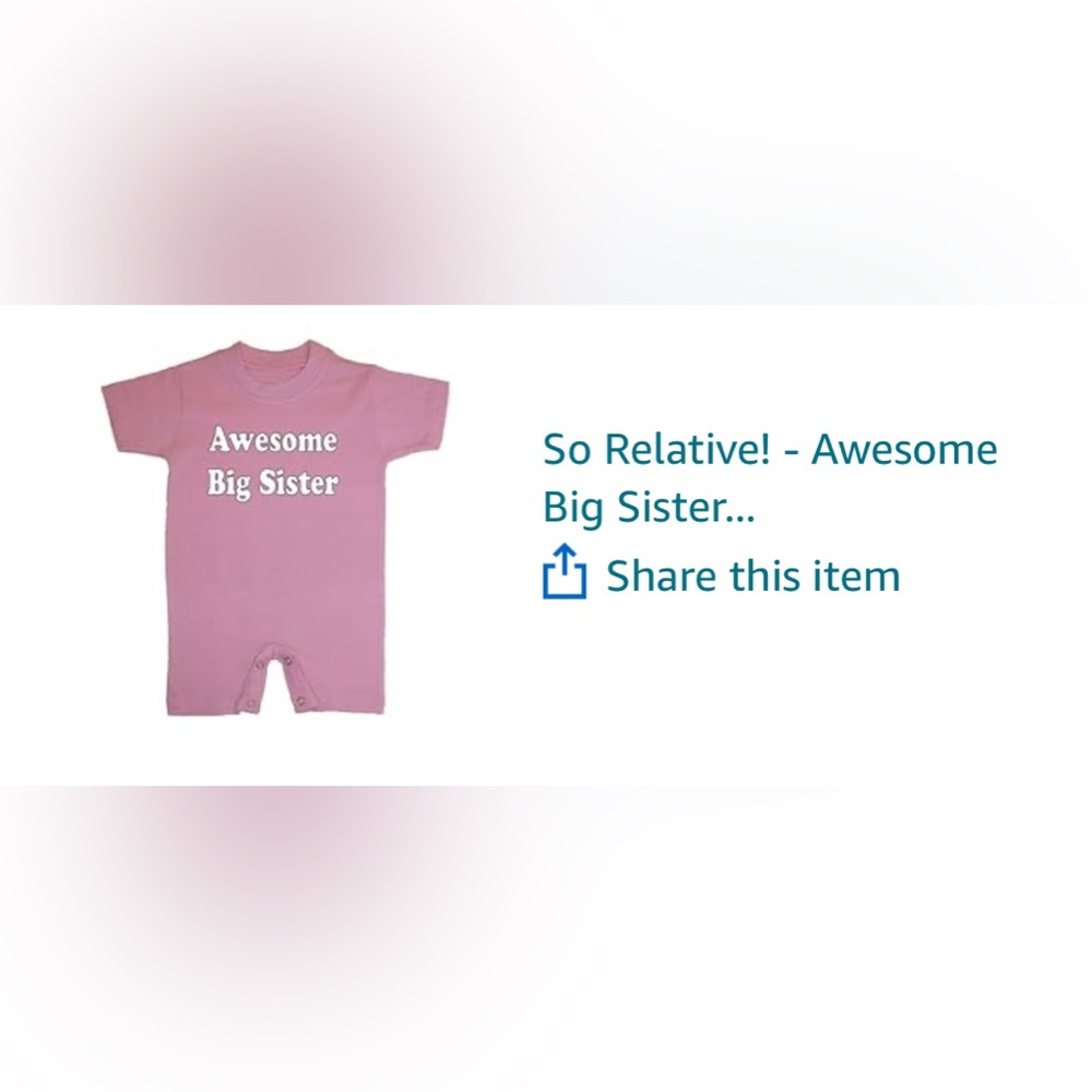 ‘Big Sister’ Toddler Romper 18m Pregnancy Reveal Shirt